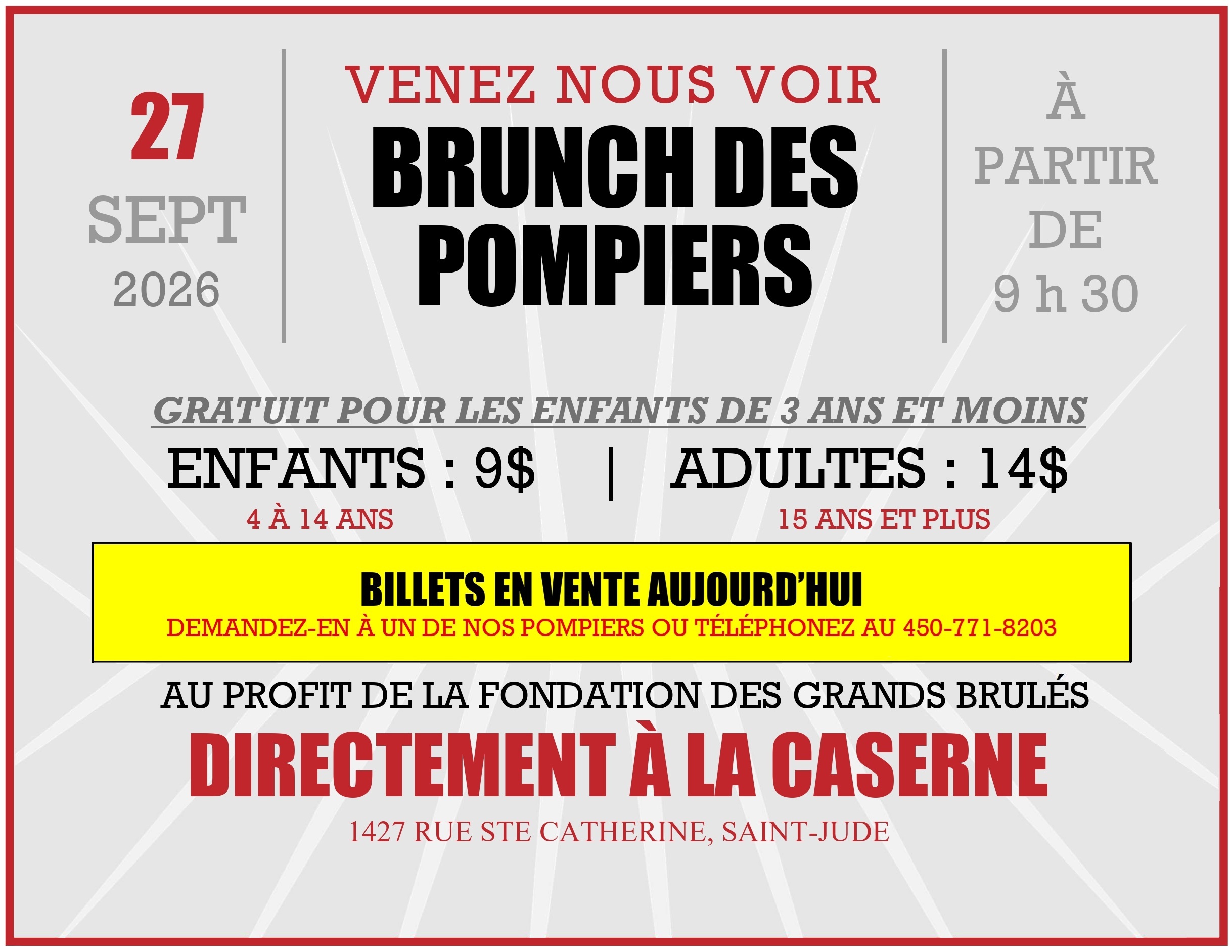 Invitation brunch pompier